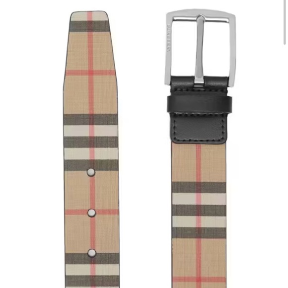 Burberry Vintage Check and Leather Belt - Picture 1 of 6